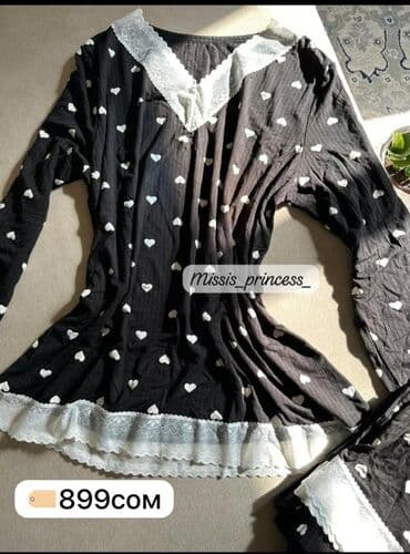 Киреге берилүүчү кийимдер: Домашние комплекты/пижамы Варианты: - Длинный рукав + брюки — 8