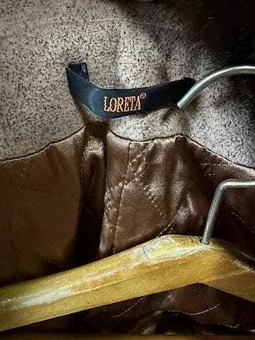пальто loreta: Пальто, Зима, Полиэстер, Длинная модель, С поясом — 3
