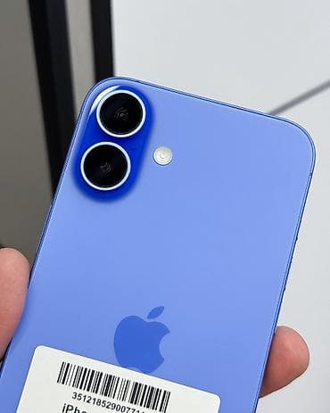 iphone hs: IPhone 16 Plus, Б/у, 128 ГБ, Синий, Защитное стекло, Чехол, В рассрочку, 91 % — 3