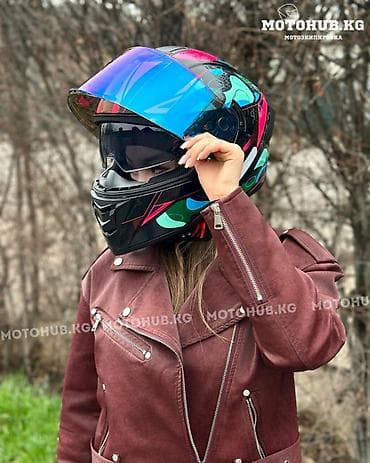 маска шлем: Мотошлемы Яркие, Стильные, Строгие, Спортивные Классический — 3