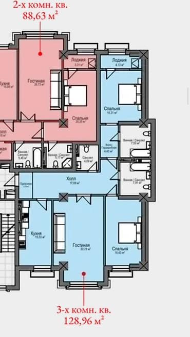 двухуров: 3 комнаты, 129 м², Элитка, 10 этаж, Готовая ПСО (под самоотделку) — 1