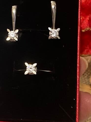 алтын золото каталог изделий: Изделия из золото . Набор- серьги - кольцо . Камень бриллиант. Россия — 3