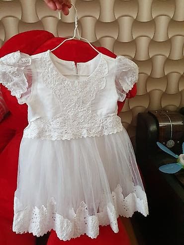 det: Детское платье, цвет - Белый, Б/у — 2