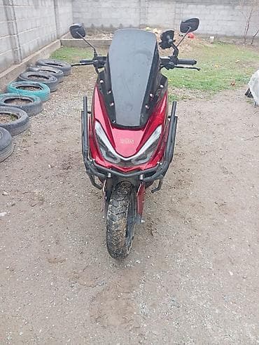 Мототехника: Скутер BARS (кузов в стиле туринго/адвенчер), красный с черными — 1