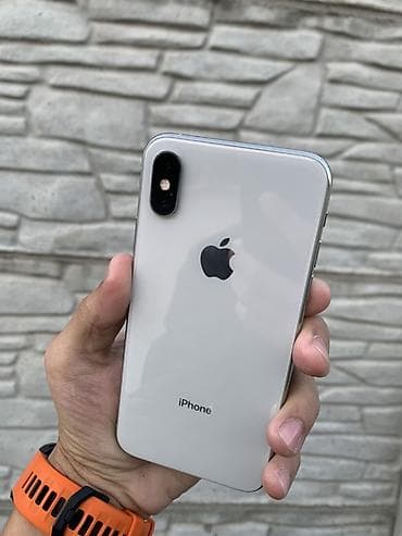 IPhone X, Б/у, 256 ГБ, Серебристый, 73 %