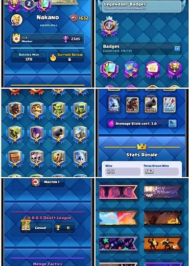 clash of: Игровой аккаунт Clash Royale - Ник: Nakano - Побед всего: 1711, побед — 1