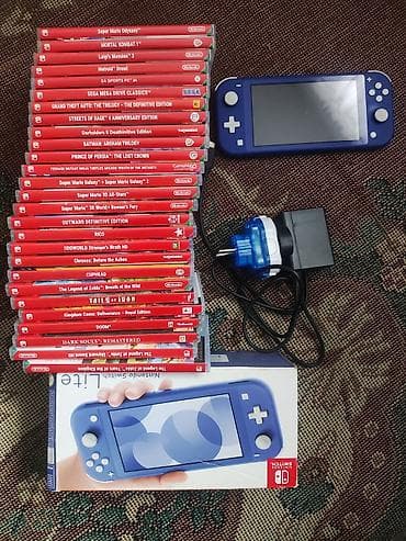 nintendo advance sp: Nintendo Switch Lite (синий) + набор игр на картриджах. Комплектация — 1