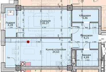 продажа квартир молодая гвардия: 2 комнаты, 68 м², Элитка, 9 этаж, ПСО (под самоотделку) — 4