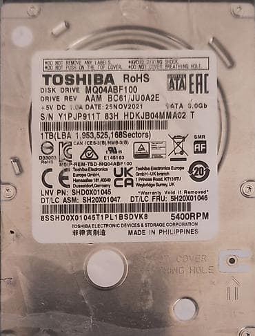 ssd 1t: Жесткий диск Toshiba MQ04ABF100 2.5" Основные характеристики: - Тип — 1