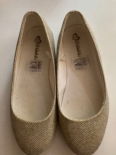 балетки 41р: Мужские туфли, 32, Б/у, цвет - Золотой, Самовывоз — 1