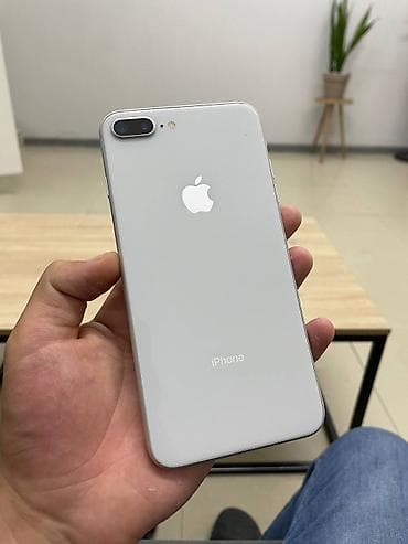 IPhone 8 Plus, Б/у, 64 ГБ, Белый, Чехол, 100 %