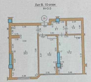 юни з: 2 комнаты, 66 м², Элитка, 10 этаж — 7