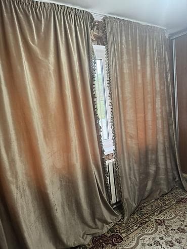 Комплект штор, Велюр, Светонепроницаемая, Готовое изделие, Для балкона