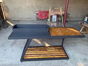 Мангал. Проф труба 40х60 лист 4мм. Мангал 1 метр стол 1 метр