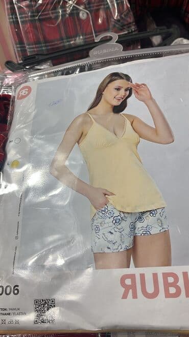 белая ночная сорочка: Пижама, Хлопок, XS, S, M — 9