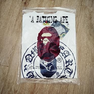 nike tech: Футболка A Bathing Ape (BAPE) с принтом Chrome Hearts - Модель — 3