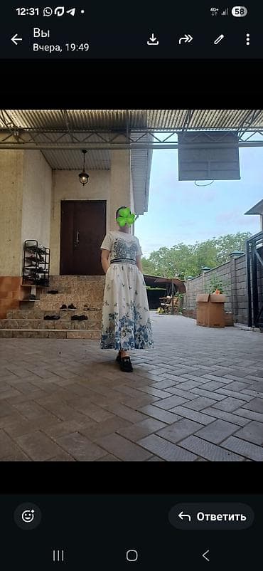 Костюм с юбкой, Миди, Футболка, Корея, Все размеры