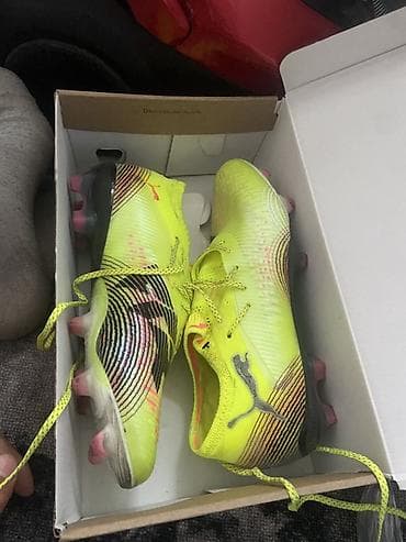 спортивный красовки: Футбольные бутсы Puma Ultra — ярко‑жёлтый неон с графикой и логотипом — 4