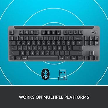 Клавиатура, Logitech, Механическая, Bluetooth, Проводное подключение, Размер: 80%