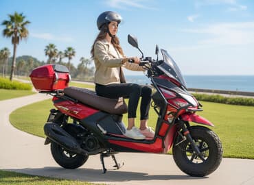 bwm самурай: Скутер САМУРАЙ (кроссовый стиль), красный/черный - Кузов ADV-формата — 1