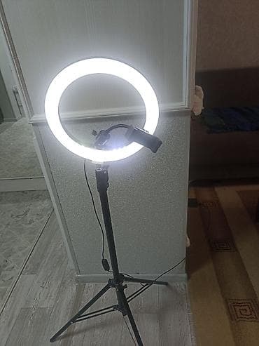 лампа для селфи: Высота максимум 125см. Кольцевая светодиодная лампа с штативом — 1