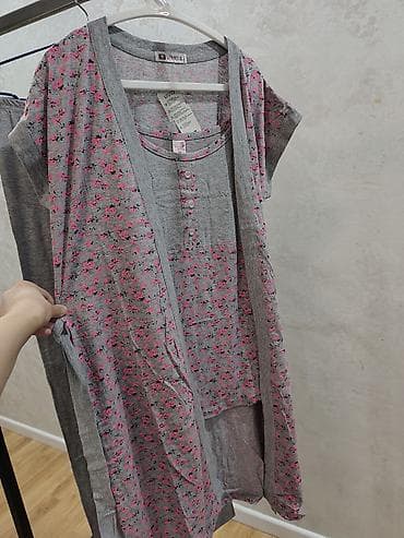 платье кардиган: Домашний комплект из трикотажа Vivid, 3 предмета: - Мягкий длинный — 2