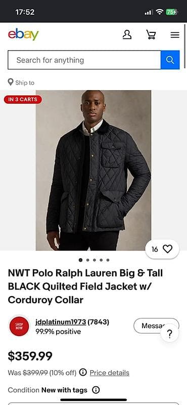 куртки поло: Стеганая мужская куртка Polo by Ralph Lauren, размер L — 9