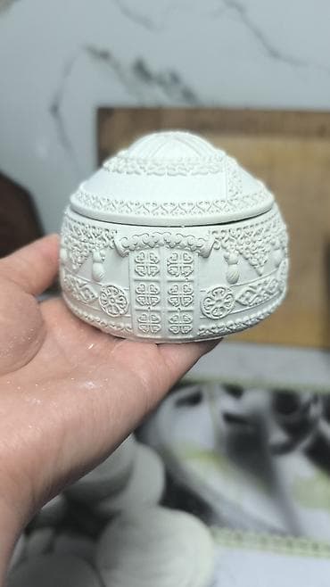 птицы бишкек: Декоративная шкатулка-юрта из гипса - Материал: гипс (алебастр) — 1