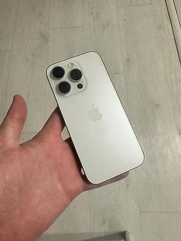 IPhone 15 Pro, Б/у, 128 ГБ, White Titanium, Защитное стекло, 97 %