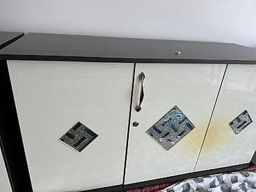 одиночный кровать: Спальный гарнитур, Двуспальная кровать, ДСП, цвет - Белый — 4