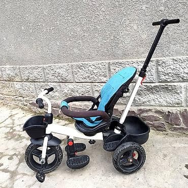 Коляски: Детский трехколесный велосипед с ручкой для родителей и козырьком от — 2