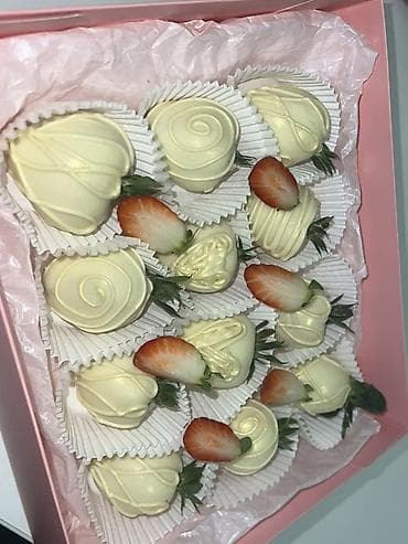 mac don: Набор клубники в шоколаде в подарочной коробке. - Крупные свежие — 6