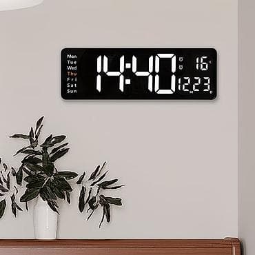 Часы для дома: Настенные цифровые часы с большим LED-дисплеем. - Крупные яркие — 1