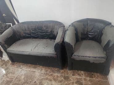требуется мягкой мебели: Отдам даром !!!!!!! Комплект мягкой мебели: диван на двоих и два — 1
