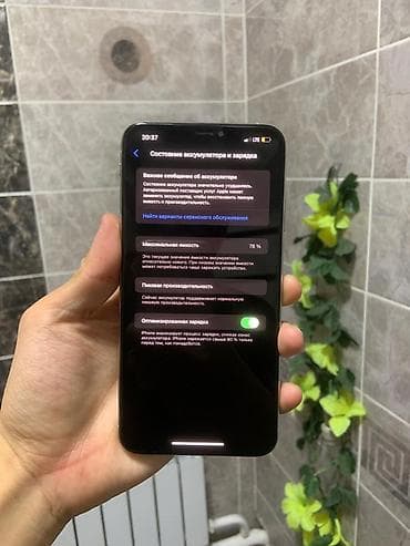 face id: IPhone Xs Max, Б/у, 64 ГБ, Серебристый, Зарядное устройство, Чехол, 78 % — 5