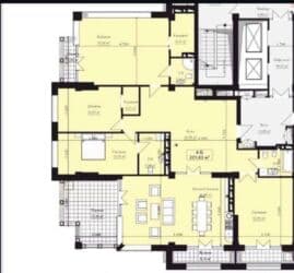 план дома: 5 и более комнат, 222 м², Элитка, 14 этаж, ПСО (под самоотделку) — 4