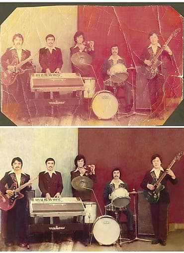 Текстиль: Реставрация старых фотографий без ИИ. Царапины, заломы, рваные края — 6