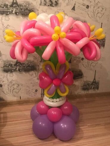 газ баллон кислородный ош сатылат: Цветы из шаров подарки на 8 марта Корзины из шаров букеты с бабочками — 2