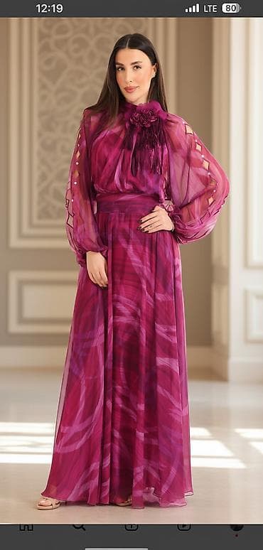 Вечернее платье, Длинная модель, С рукавами, L