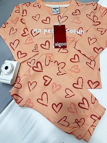 детский комплект шапка и шарф: Комплект, цвет - Розовый, Новый — 1