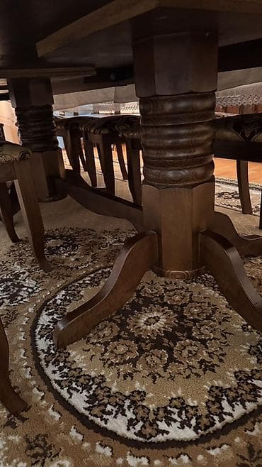 dinner table: Стол и стул для зала, цвет - Коричневый — 3