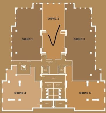 коммерческая недвижимость ош: Продаю Офис 97 м², Без ремонта, Без мебели, Бизнес центр, 7 этаж — 5