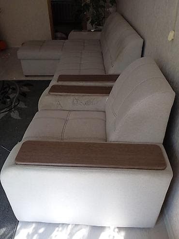 мягкий кухонный уголок: Комплект мягкой мебели, Б/у, Самовывоз, Платная доставка, цвет - Бежевый — 4