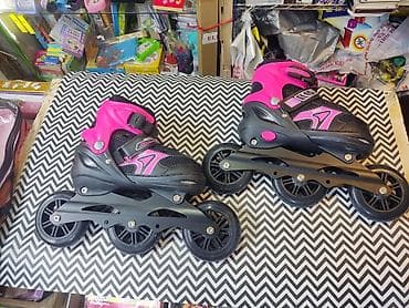 ролик: Роликовые коньки раздвижные, детско‑подростковые, розово‑черные — 1