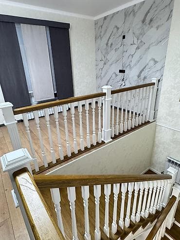 3д пол: Деревянная лестница Для дома, Форма лестницы: Много-маршевая, Стиль: Классический — 7