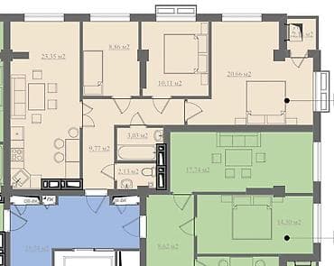 404: 3 комнаты, 80 м², Элитка, 9 этаж — 2