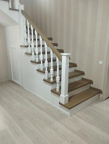 опрыскиватель для деревьев: Деревянная лестница Для дома, Форма лестницы: Много-маршевая, Стиль: Классический — 10