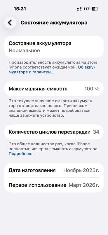 ipod 2: IPhone 17 Pro, Б/у, 256 ГБ, Серебристый, Наушники, Зарядное устройство, Защитное стекло, 100 % — 3