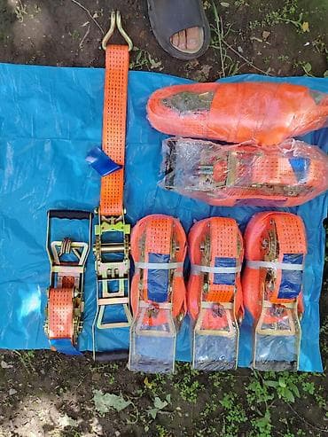 б у страпила: Новые Стяжные ремни с трещоткой (ратчет), оранжевые, с крюками - — 1