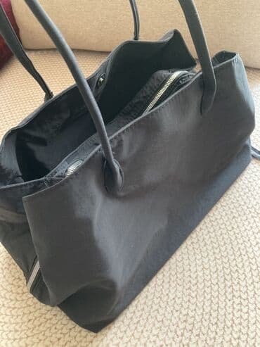 Ковролин: Большая черная сумка-тоут - Материал: плотная ткань (на вид — — 3